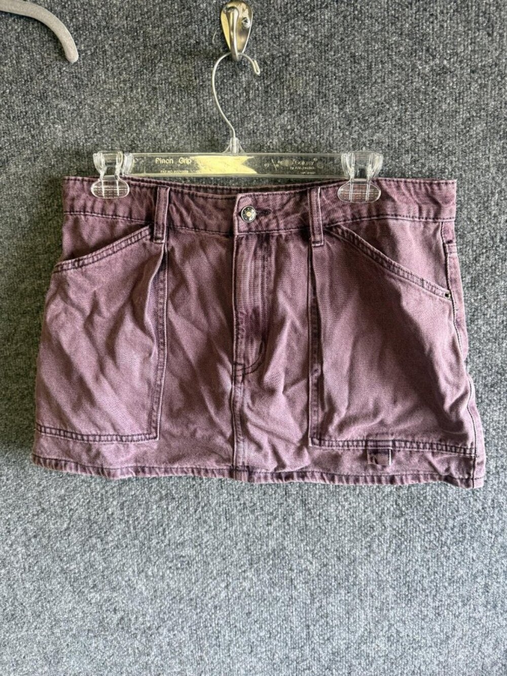 Lioness Skirt Womens Large Purple Miami Vice Mini Denim Utility Pockets Strap